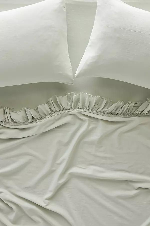 Organic Cotton Spa Sateen Ruffled Sheet Set - Image 0
