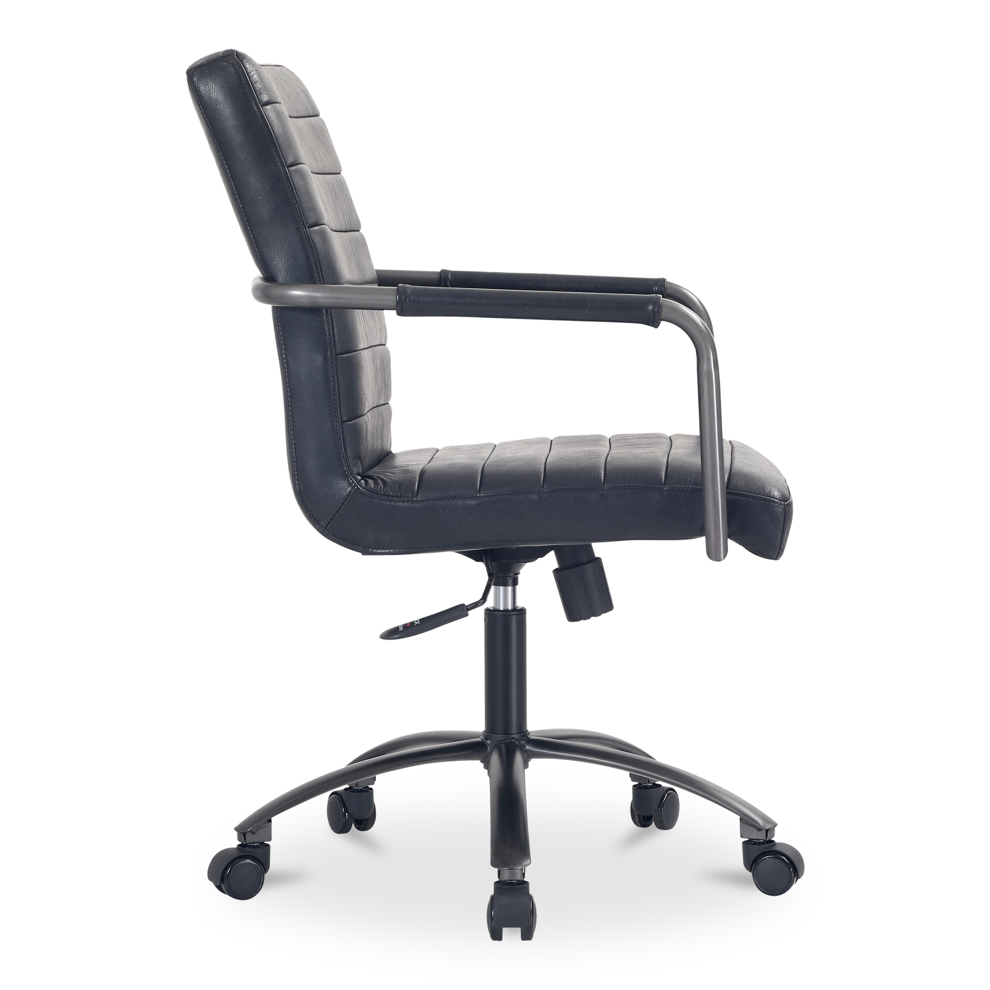 Roy Office Chair Black Leather - Image 3