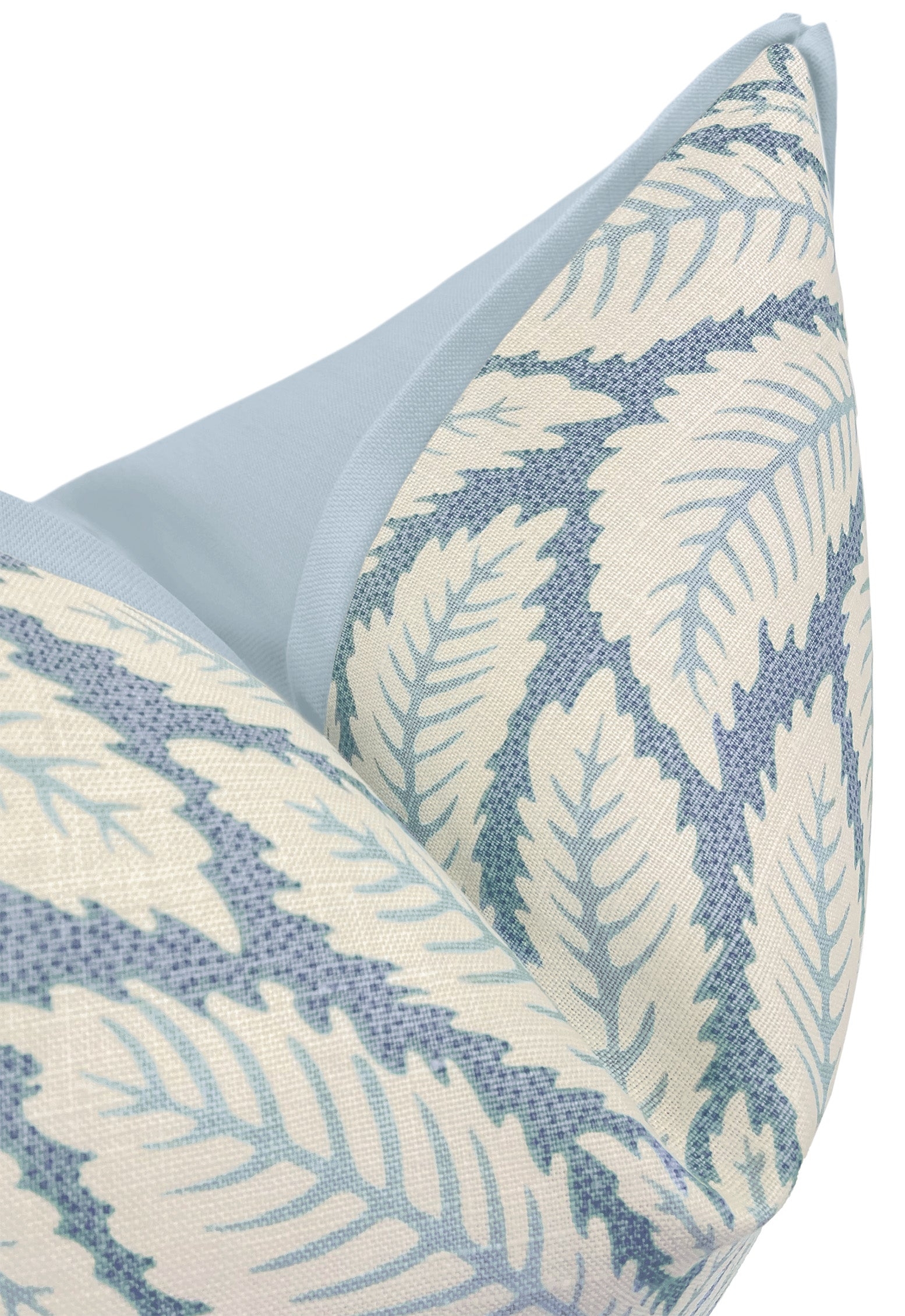 TALAVERA COTTON AND LINEN PRINT // BLUE | BRUNSCHWIG & FILS - 20" X 20" / BUTTERFLY FLANGE / Powder Blue - Image 2