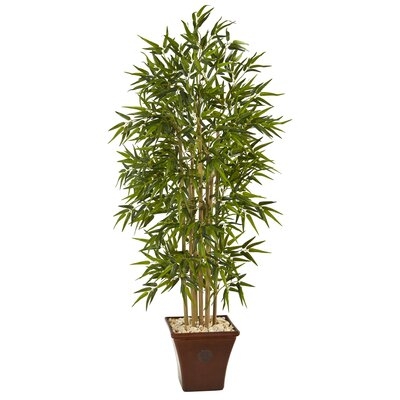 64" Artificial Bamboo Tree in Planter - Image 0