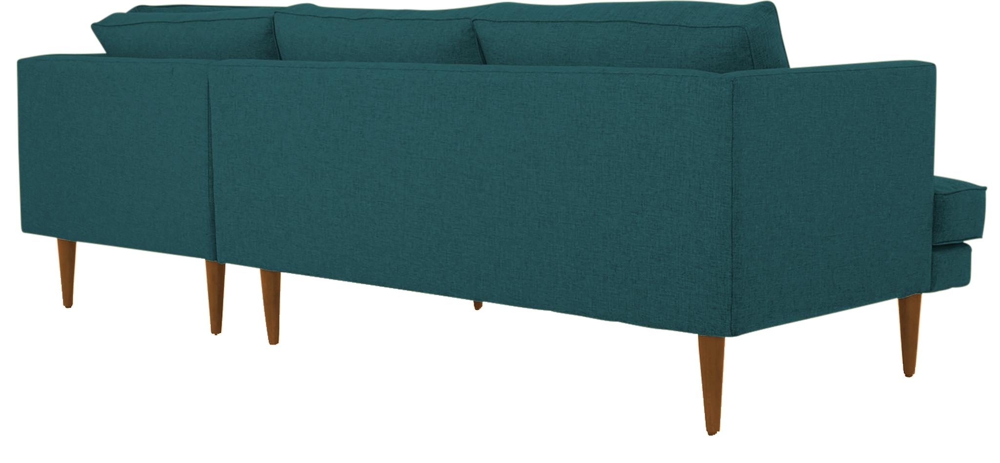 Blue Preston Mid Century Modern Sectional with Bumper (2 piece) - Royale Peacock - Mocha - Left - Image 3