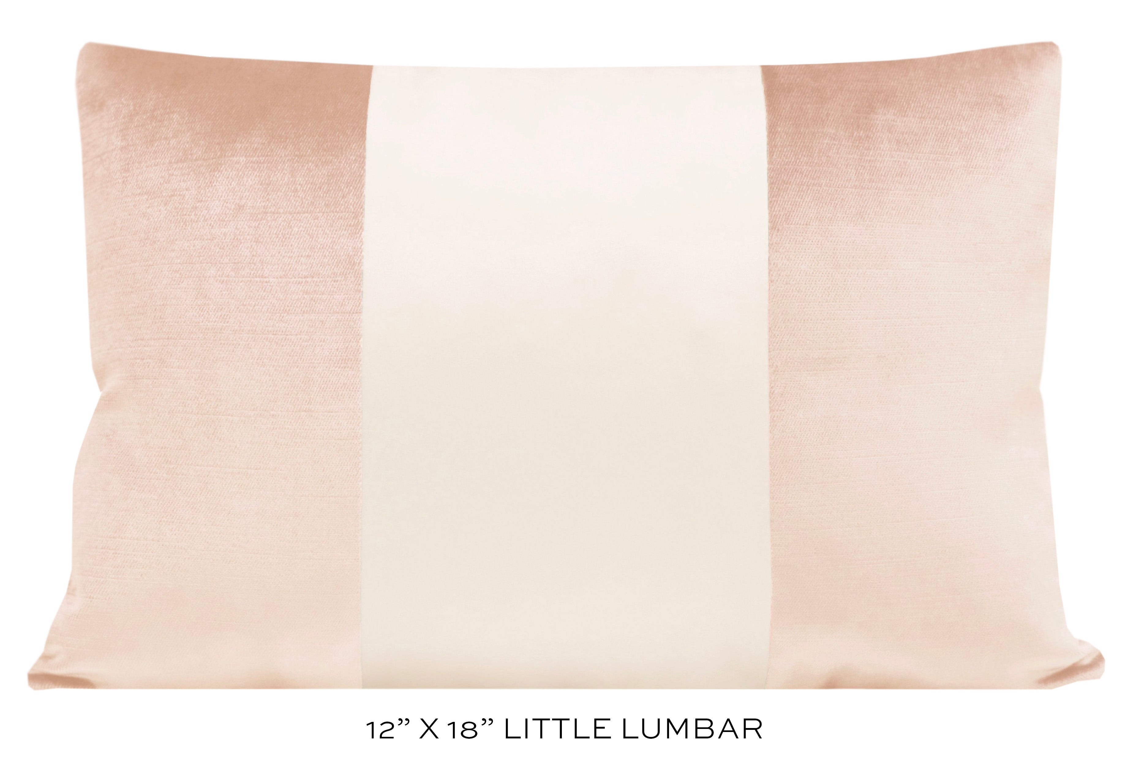 PANEL COLORBLOCK :: FAUX SILK VELVET // CAMEO + ALABASTER SILK - 20" X 30" QUEEN SHAM - Image 3