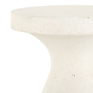 Koda Outdoor End Table, Concrete, Textured White - Image 2