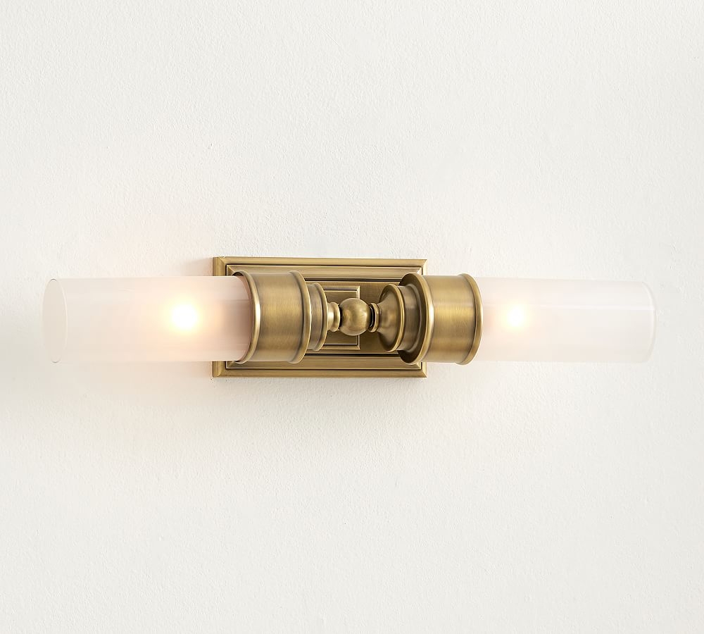 Tumbled Brass Sussex Double Tube Sconce - Image 0