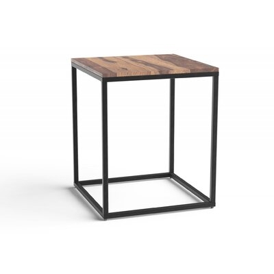 Squared Off Natural Wood End Or Side Table - Image 0
