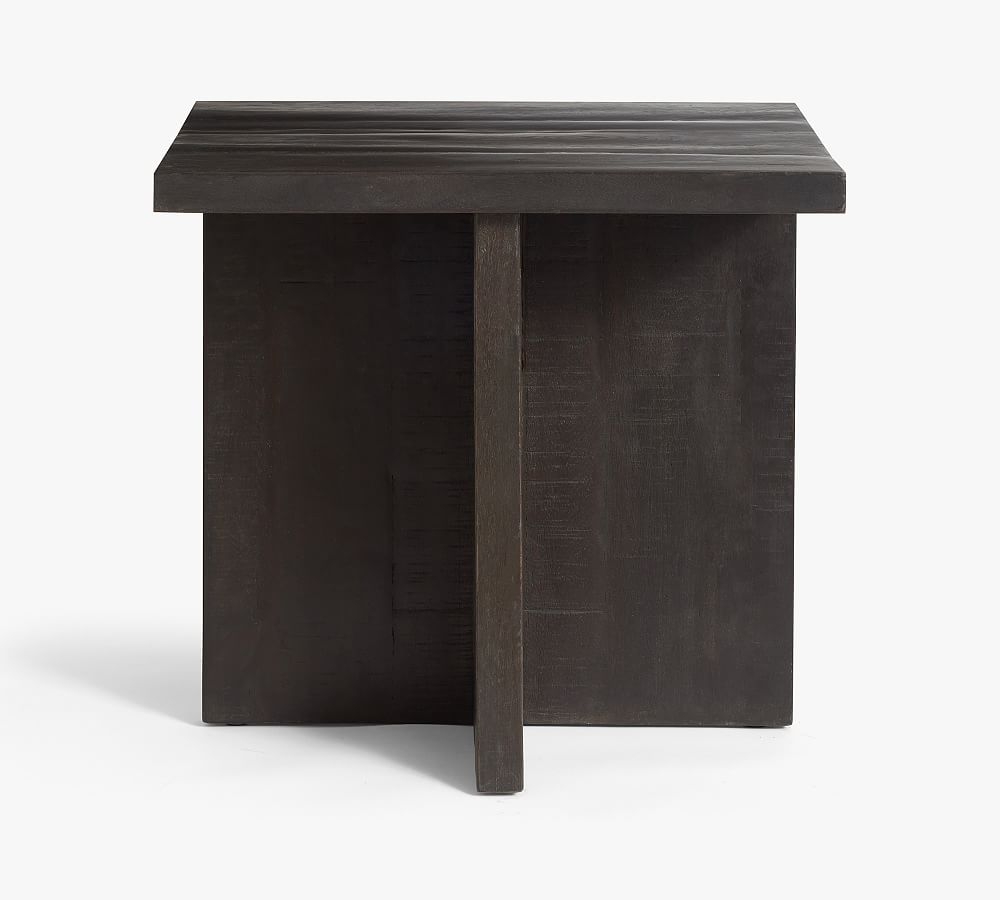 Rocklin 24" Reclaimed Wood Side Table, Rustic Black - Image 0