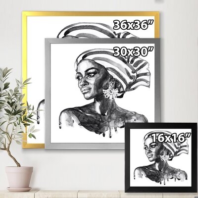 FDP35698_Portrait Of African American Woman XII - Modern Canvas Wall Art Print - Image 0