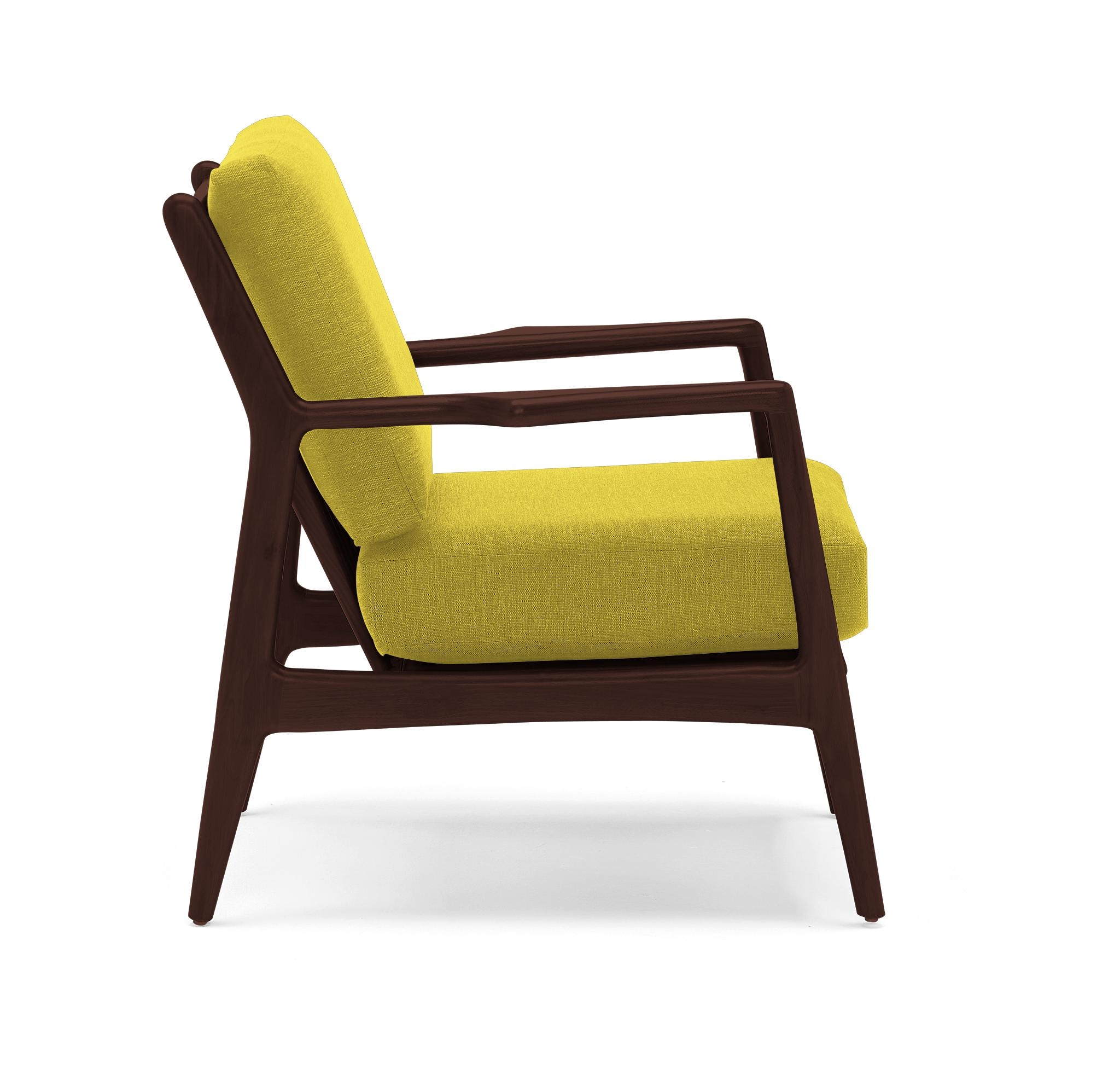 Yellow Collins Mid Century Modern Chair - Bloke Goldenrod - Walnut - Image 2