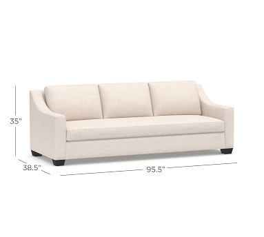 York Slope Arm Upholstered Sofa 80.5" with Bench Cushion, Down Blend Wrapped Cushions, Performance Chateau Basketweave Ivory - Image 5