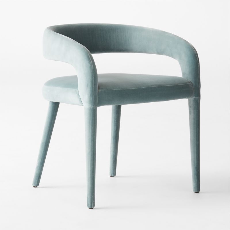Lisette Light Blue Velvet Dining Armchair Set of 4 - Image 4