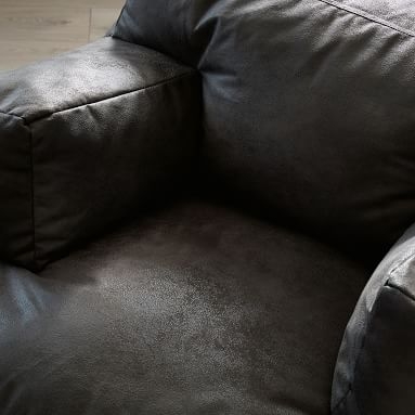 Textured Faux Suede Eco Lounger, Charcoal/Dark Gray - Image 1