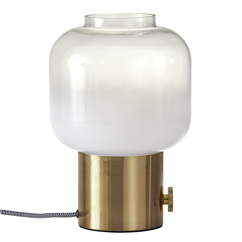 Glass Jar Table Lamp, Brass - Image 0
