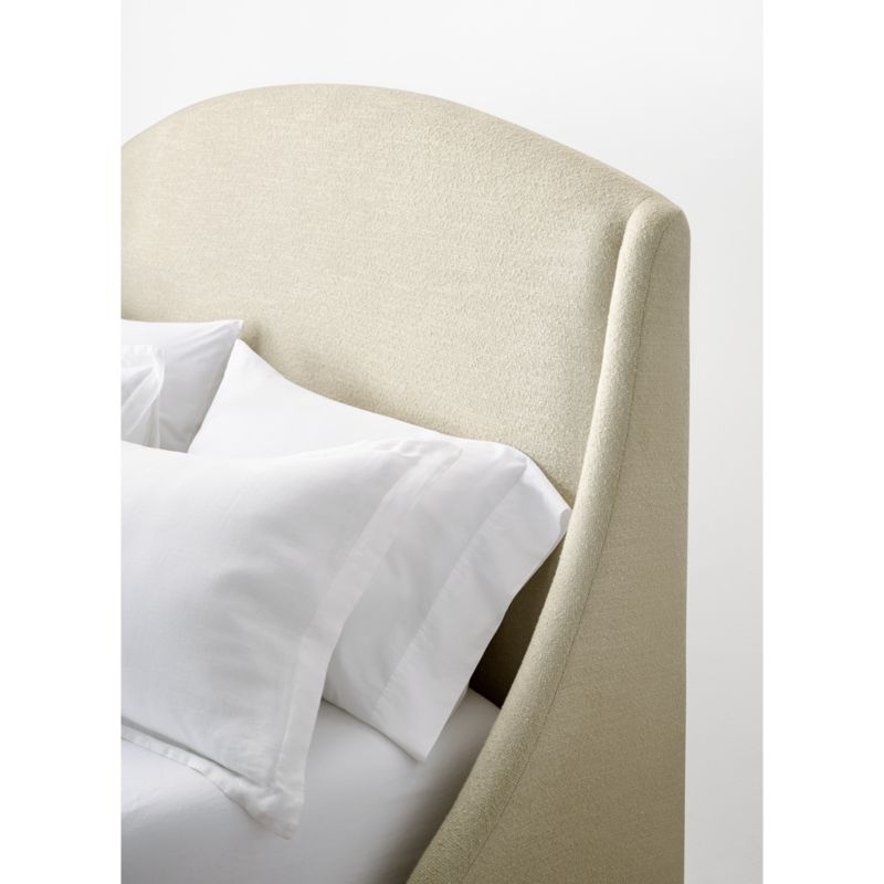 Lafayette 56" Ivory Upholstered King Headboard with Storage Bed Base - Image 1