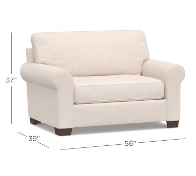 Buchanan Roll Arm Upholstered Twin Sleeper Sofa, Polyester Wrapped Cushions, Park Weave Ivory - Image 4