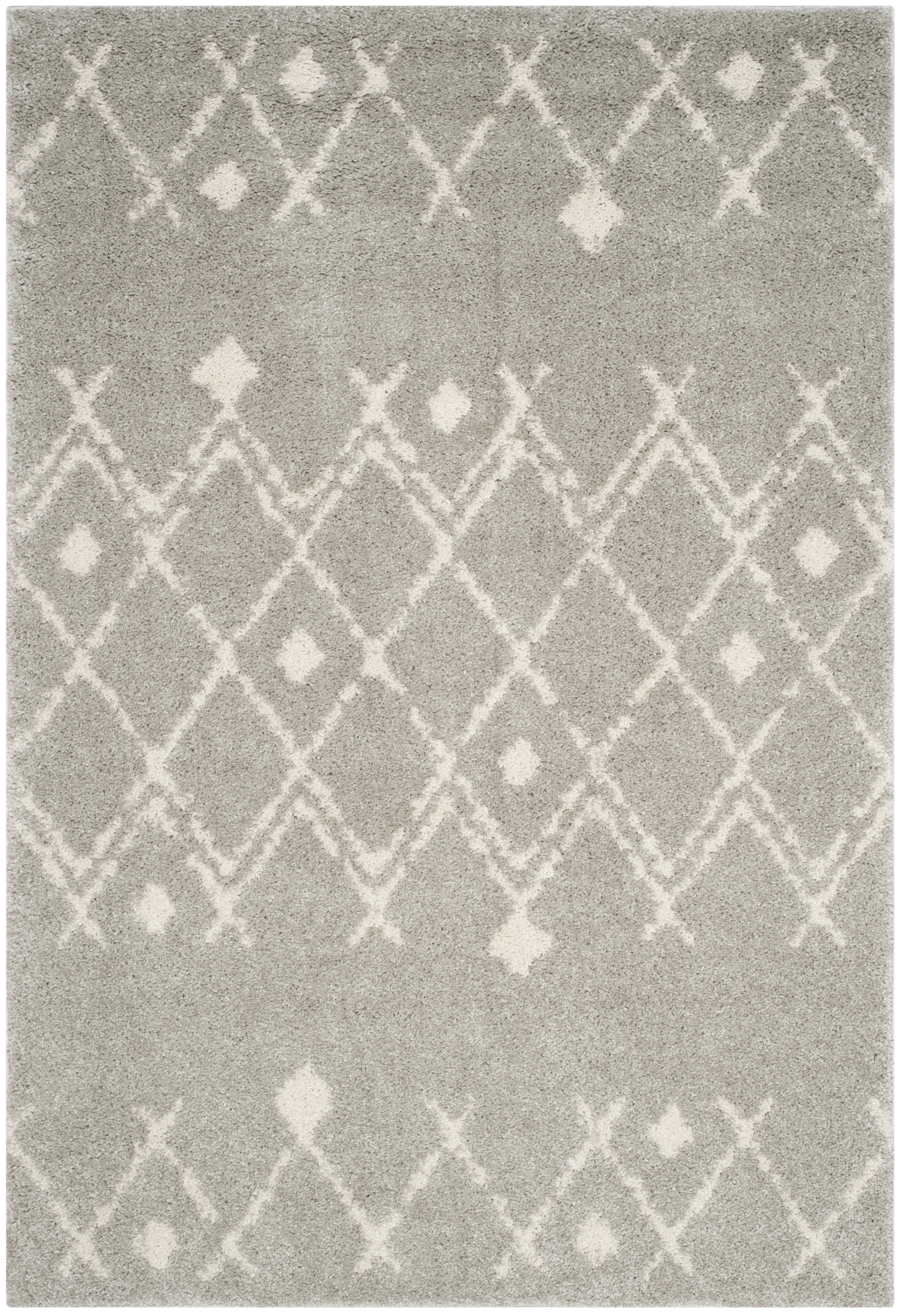 Arlo Home Woven Area Rug, BER164B, Light Grey/Cream,  5' 1" X 7' 6" - Image 0