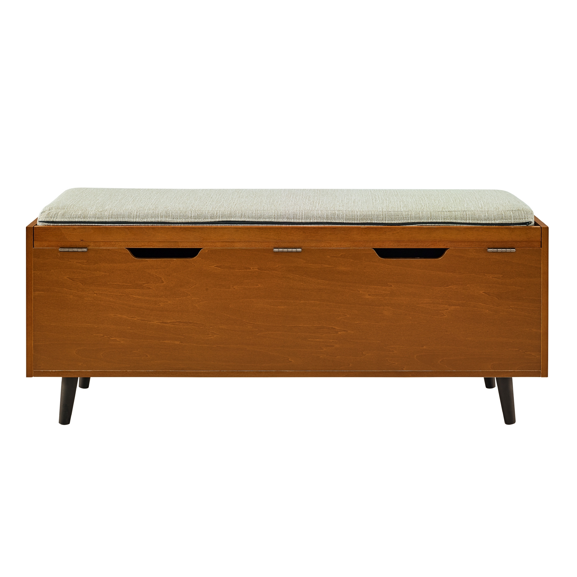 46" Mid Century Storage Bench with Cushion - Acorn/Tan - Image 3