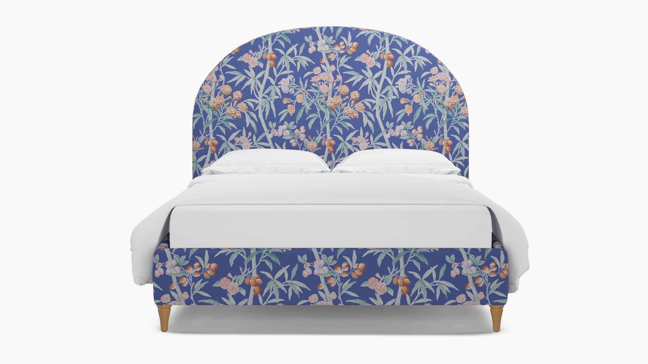 Demilune Bed, Lapis Lanai, Natural Decorative Tapered Leg, King - Image 0