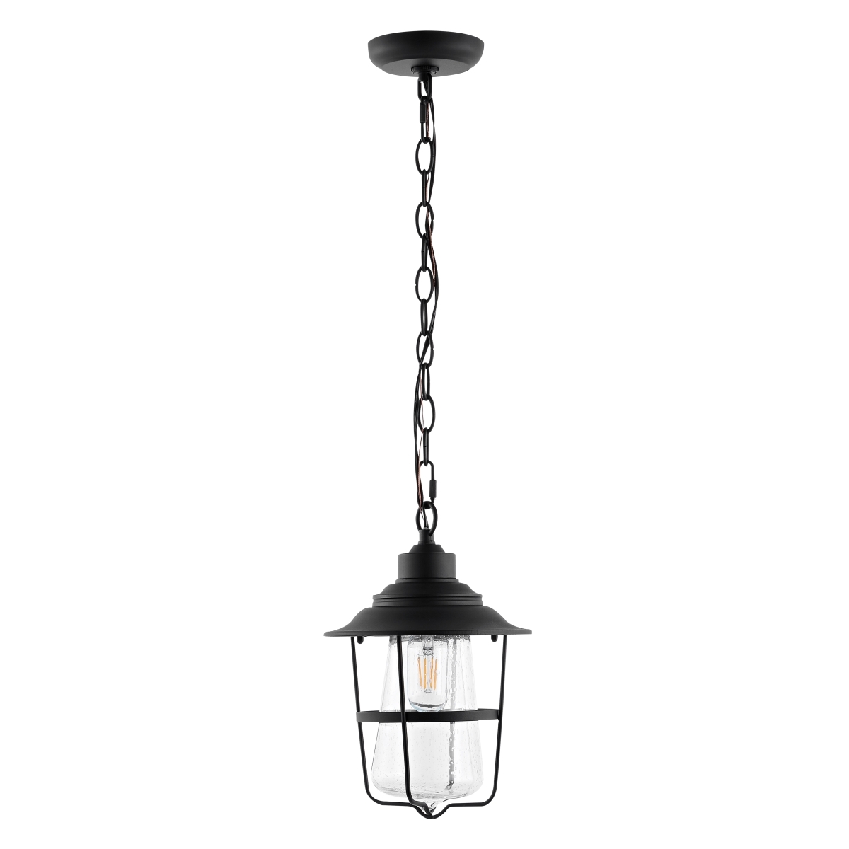 Penber 8.5" Outdoor Pendant - Black - Safavieh - Image 2