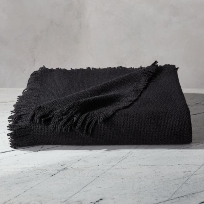 Merino Wool Black Throw - Image 0