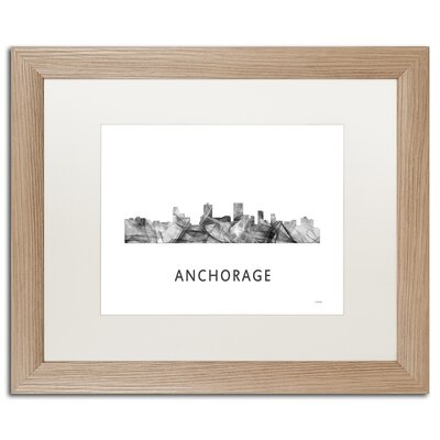'Anchorage Alaska Skyline WB-BW' Framed Graphic Art on Canvas - Image 0