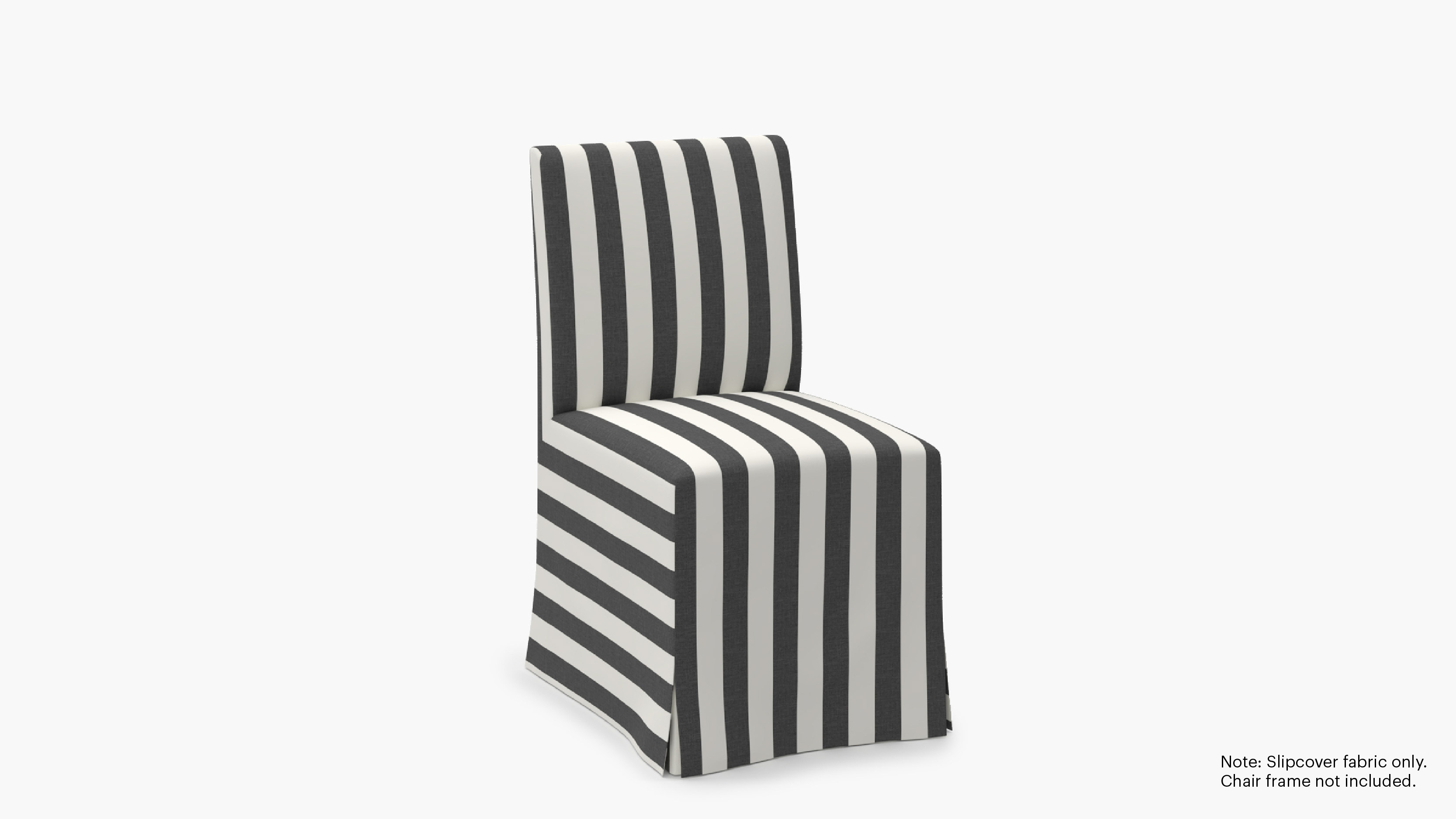 Slipcovered Signature Dining Chair - Cover Only, Ink Cabana Stripe - Image 1