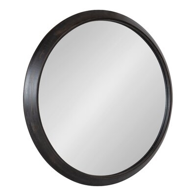 Jakavion Wood Framed Mirror 24" Diameter Black - Image 0