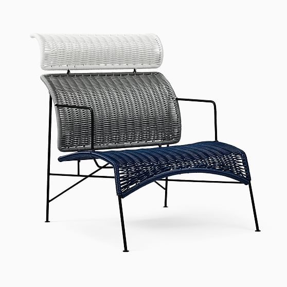 Lagos Lounge Chair, Blue/Gray/White - Image 0
