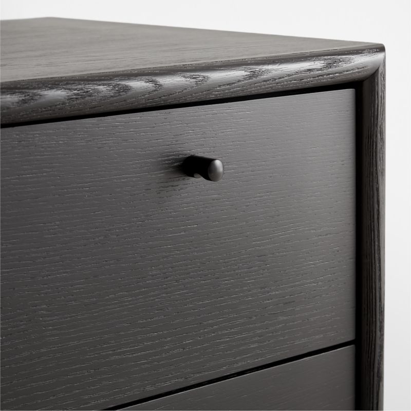 Petra Black Oak Wood and Metal Wall-Mounted Storage Cabinet - Image 3