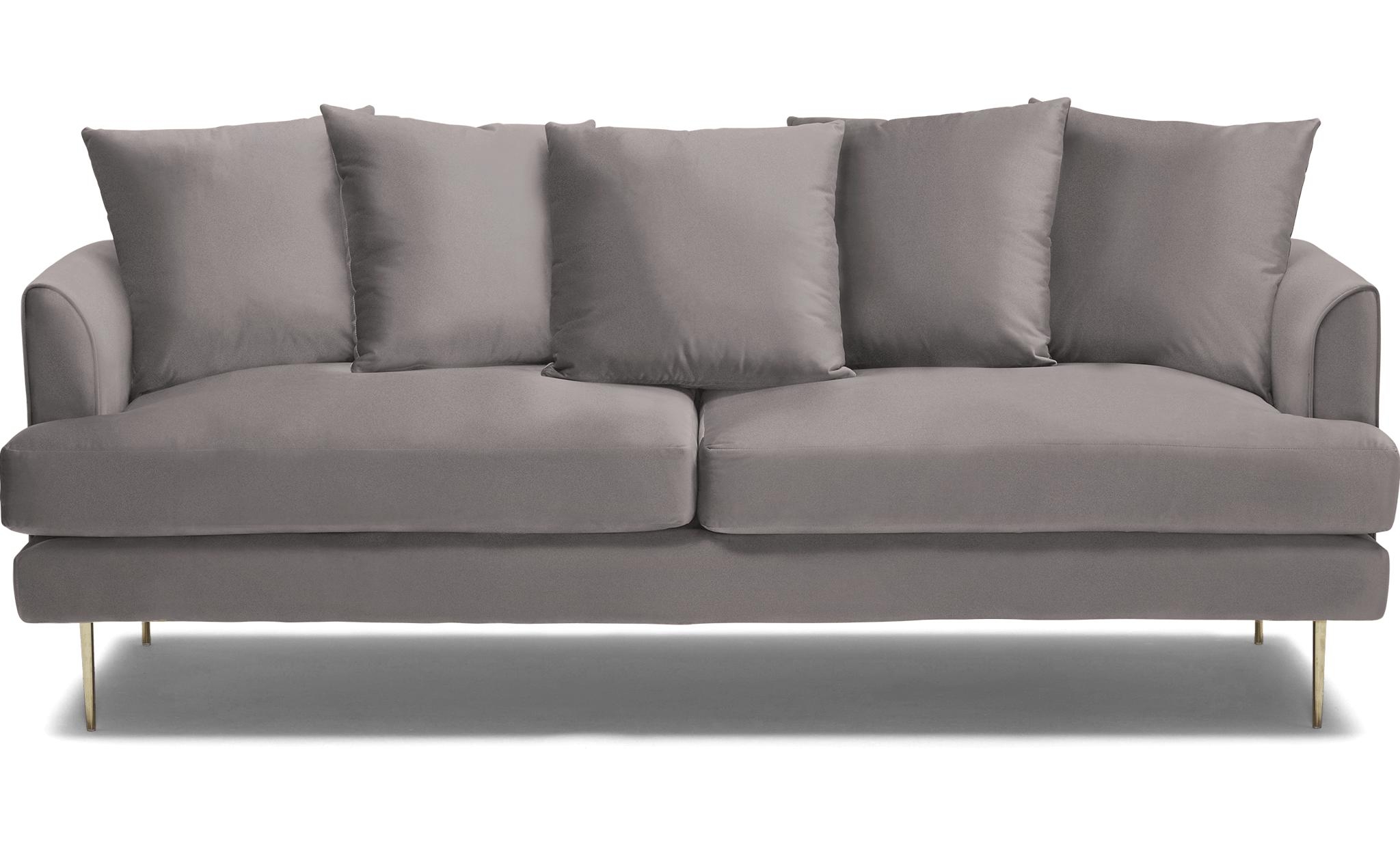 Purple Aime Mid Century Modern Sofa - Sunbrella Premier Wisteria - Image 0