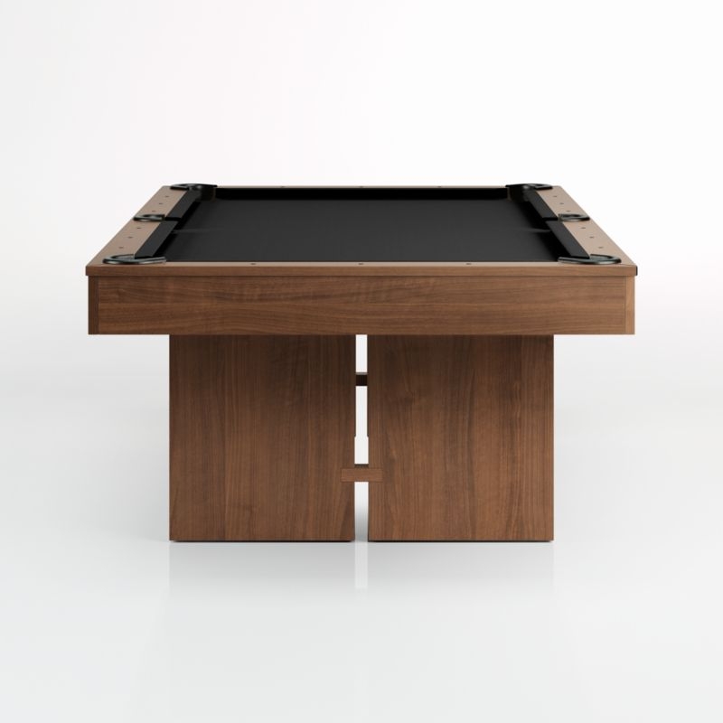 Black and Walnut Pool Table with Wall Rack and Accessories - Image 9