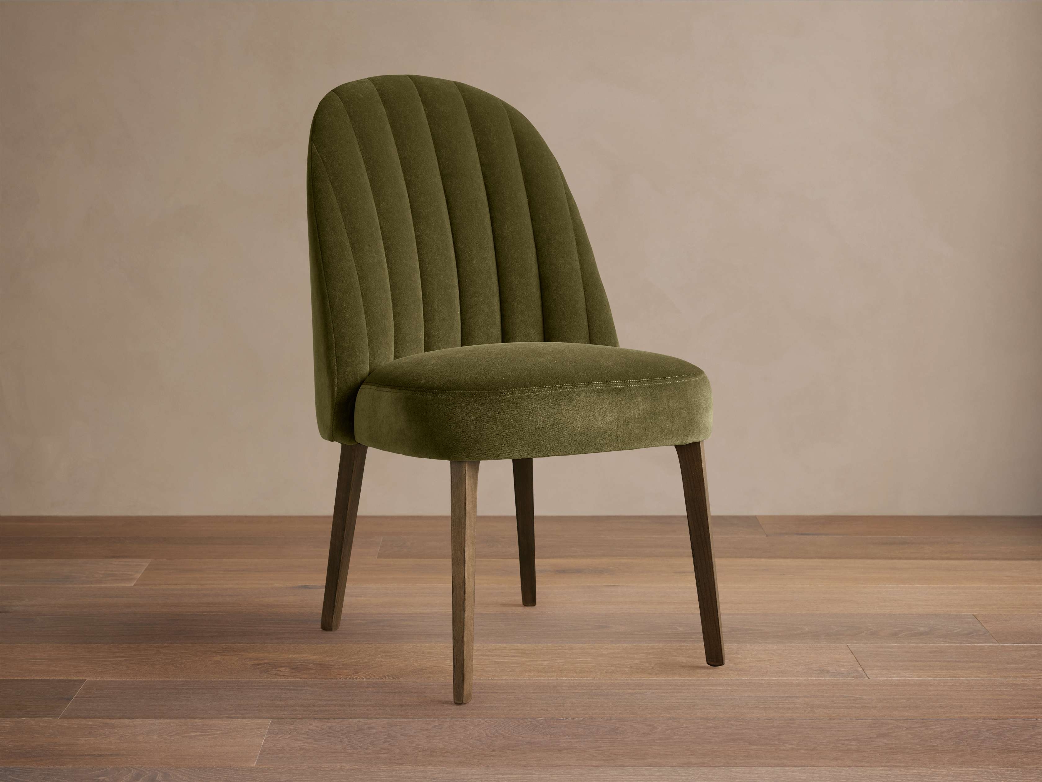 Arco Channel Dining Chair in Upholstered Green  Banks Fir - Image 0