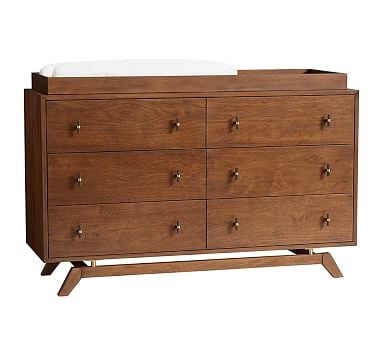 Lennox Extra Wide Dresser and Topper Set, Dark Walnut, In-Home Delivery - Image 0