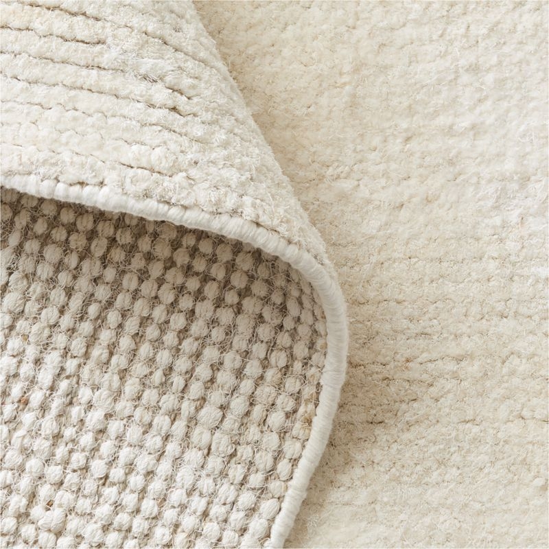Adao Handwoven Warm White Linen Area Rug 5'x8' - Image 3