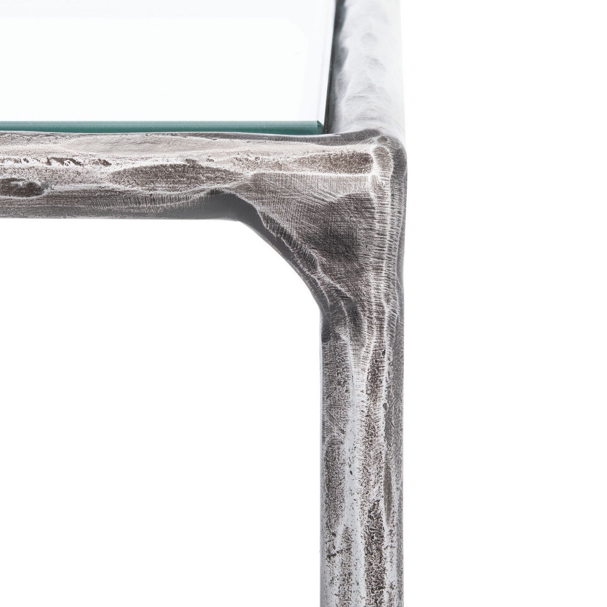 Jessa Forged Metal Rectangle Console Table - Silver - Image 2