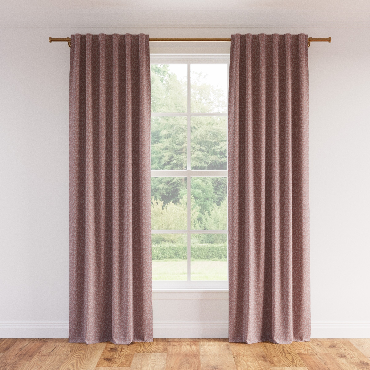 Printed Linen Curtain, Flamingo Hele Bay, 50" x 96", Unlined - Image 0