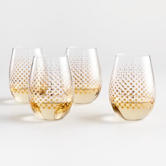 Sparkle Dot Stemless Wine Glasses, Set of 4 - Image 0