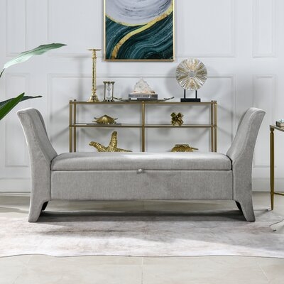Jessiana Upholstered Flip Top Storage Bench - Image 0