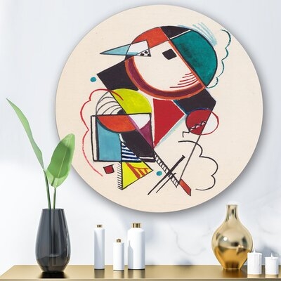 Colored Geometric Abstract Compositions II - Modern Metal Circle Wall Art - Image 0