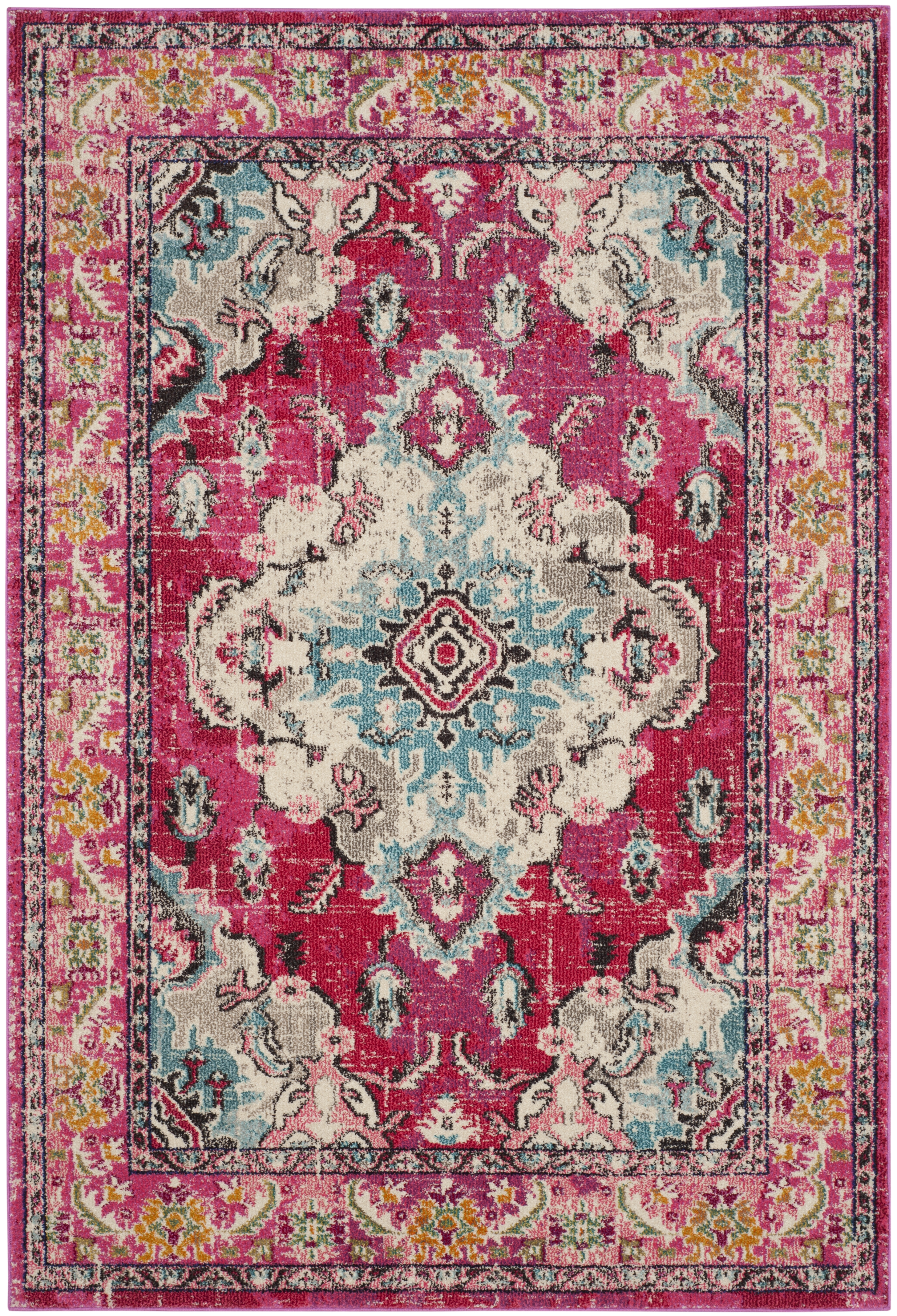 Arlo Home Woven Area Rug, MNC243D, Pink/Multi,  6' 7" X 9' 2" - Image 0