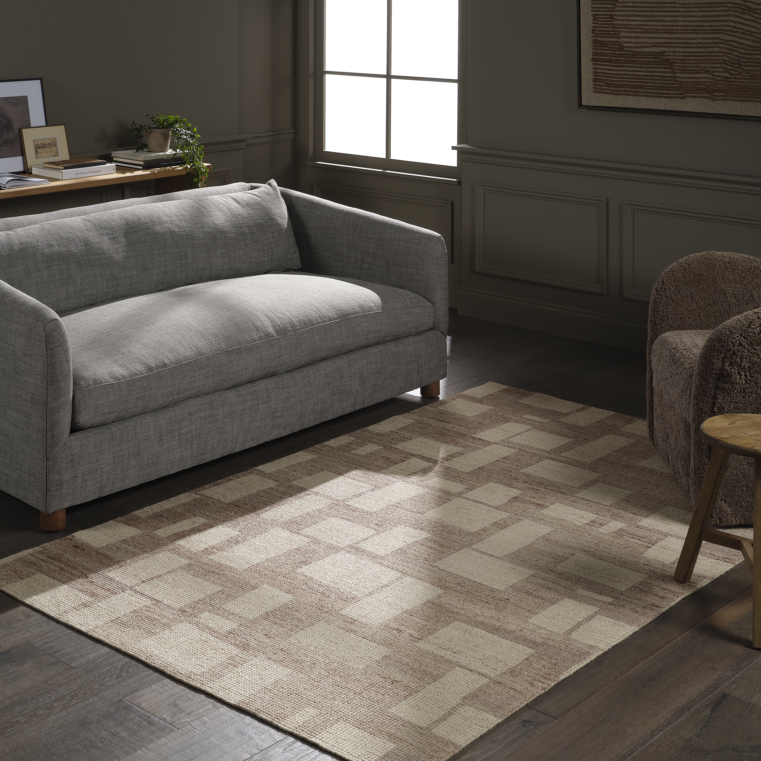 Armes THO08 Handmade Abstract Tan and Brown Area Rug (8'6"x11'6") - Image 4