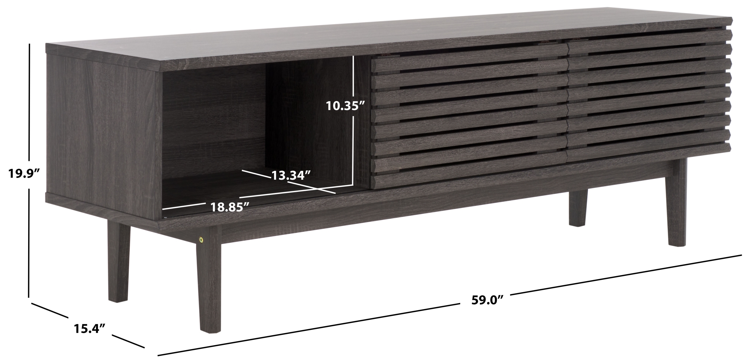 Aricia Large 2 Door Media Stand - Distressed Black - Safavieh - Image 9