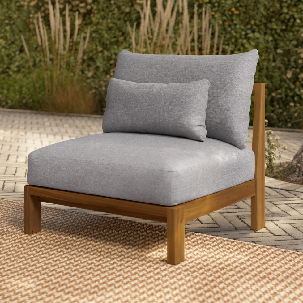Cove 34.25" Outdoor Armless Chair Module - Basket Gray - Image 0