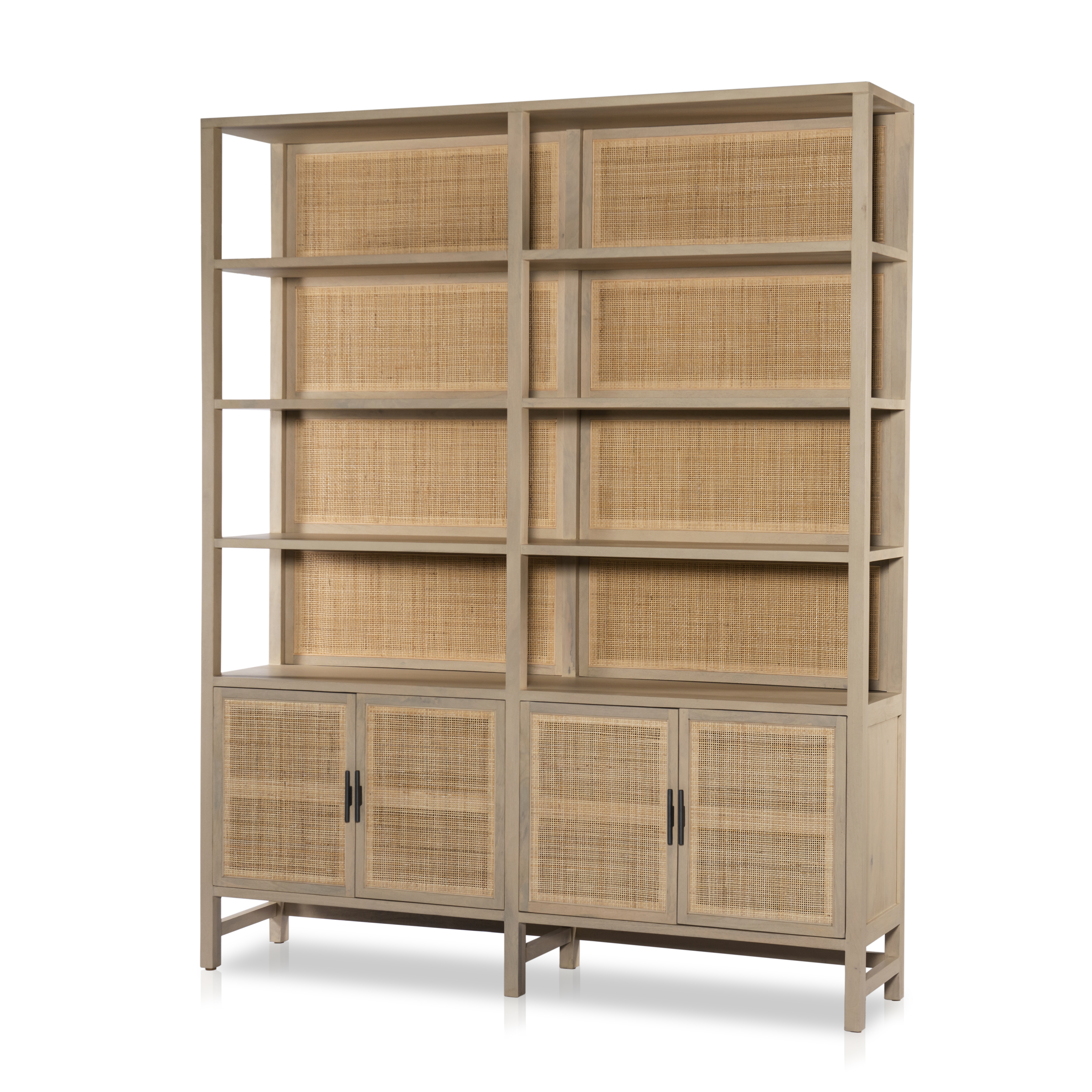 Caprice Wide Bookshelf-Natural Mango - Image 1