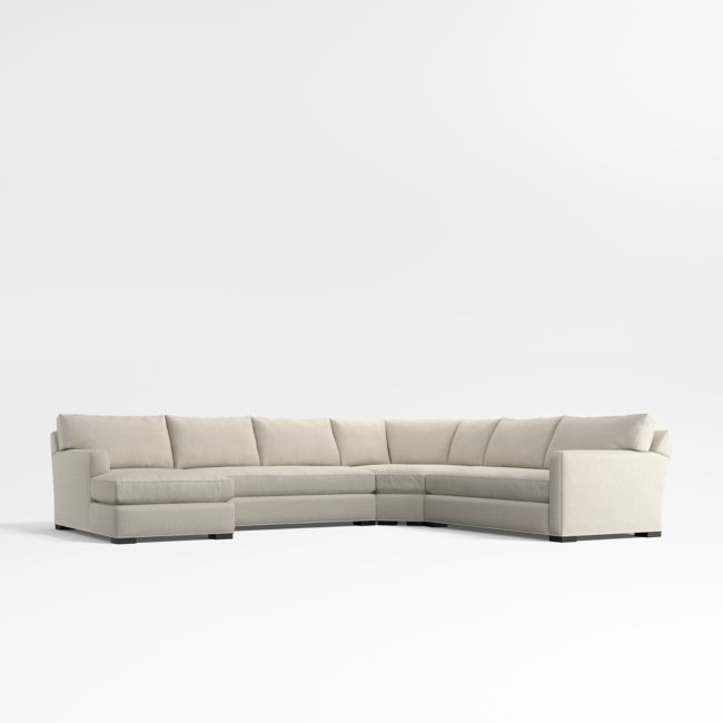 Axis 4-Piece L-Shaped Wedge Bench Sectional Sofa with Chaise Lounge - Image 0