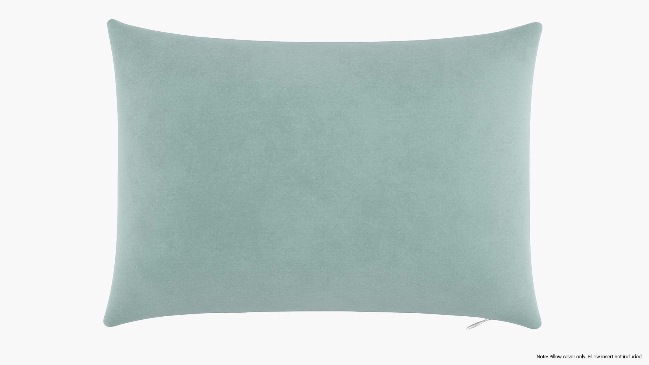 Throw Pillow Cover 14" x 20", Aqua Classic Velvet, 14" x 20" - Image 0