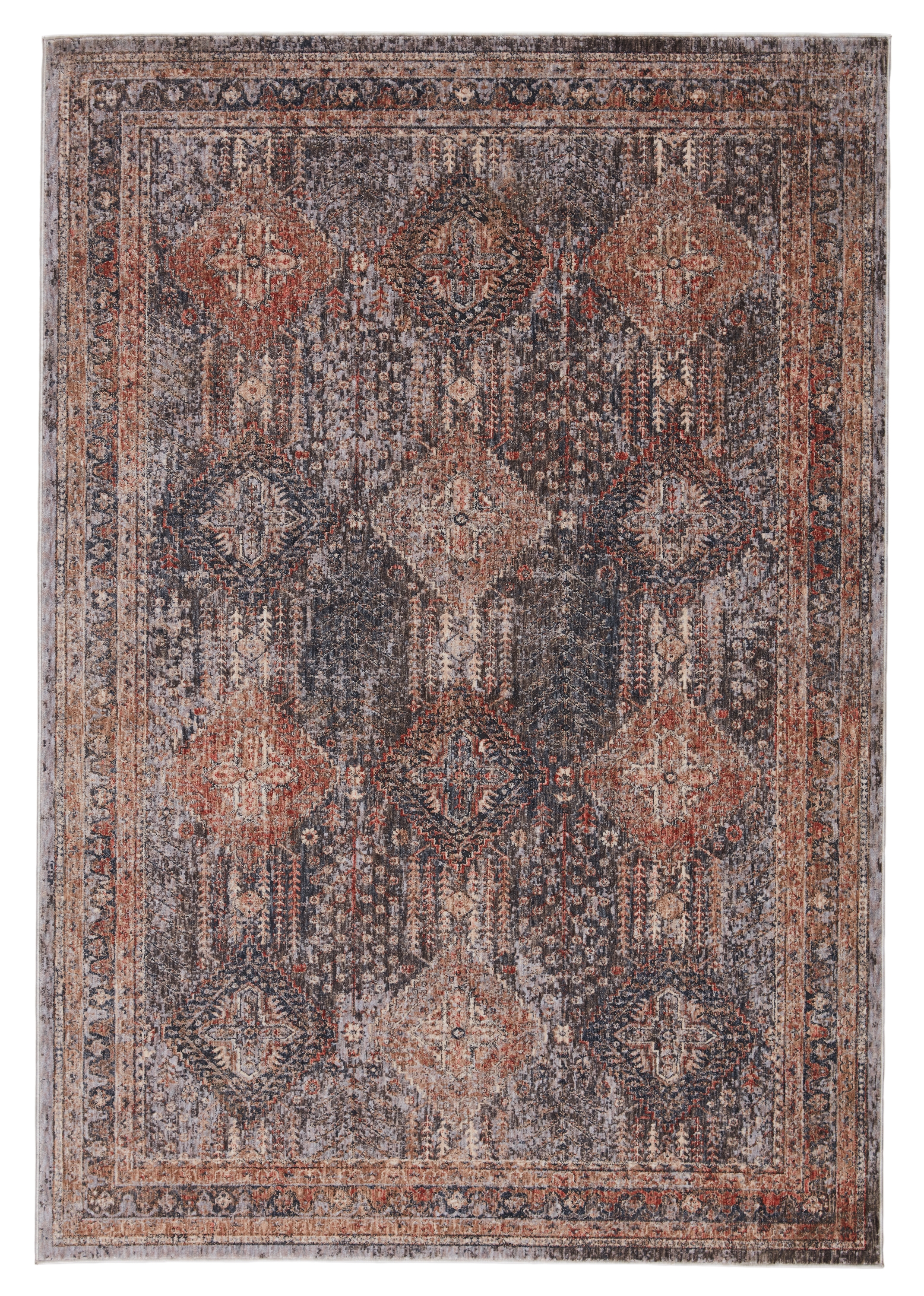 Vibe by Rhosyn Tribal Blue/ Red Area Rug (7'10"X9'9") - Image 0
