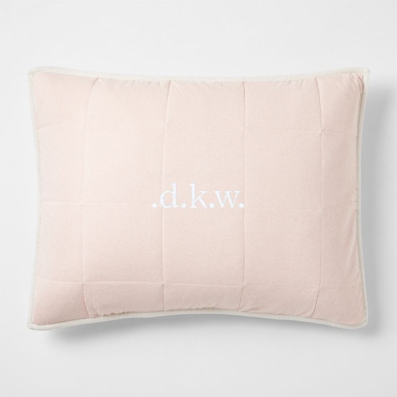 Comfy Tee Organic Cotton Jersey Pink Standard Quilted Bed Pillow Sham - Image 1