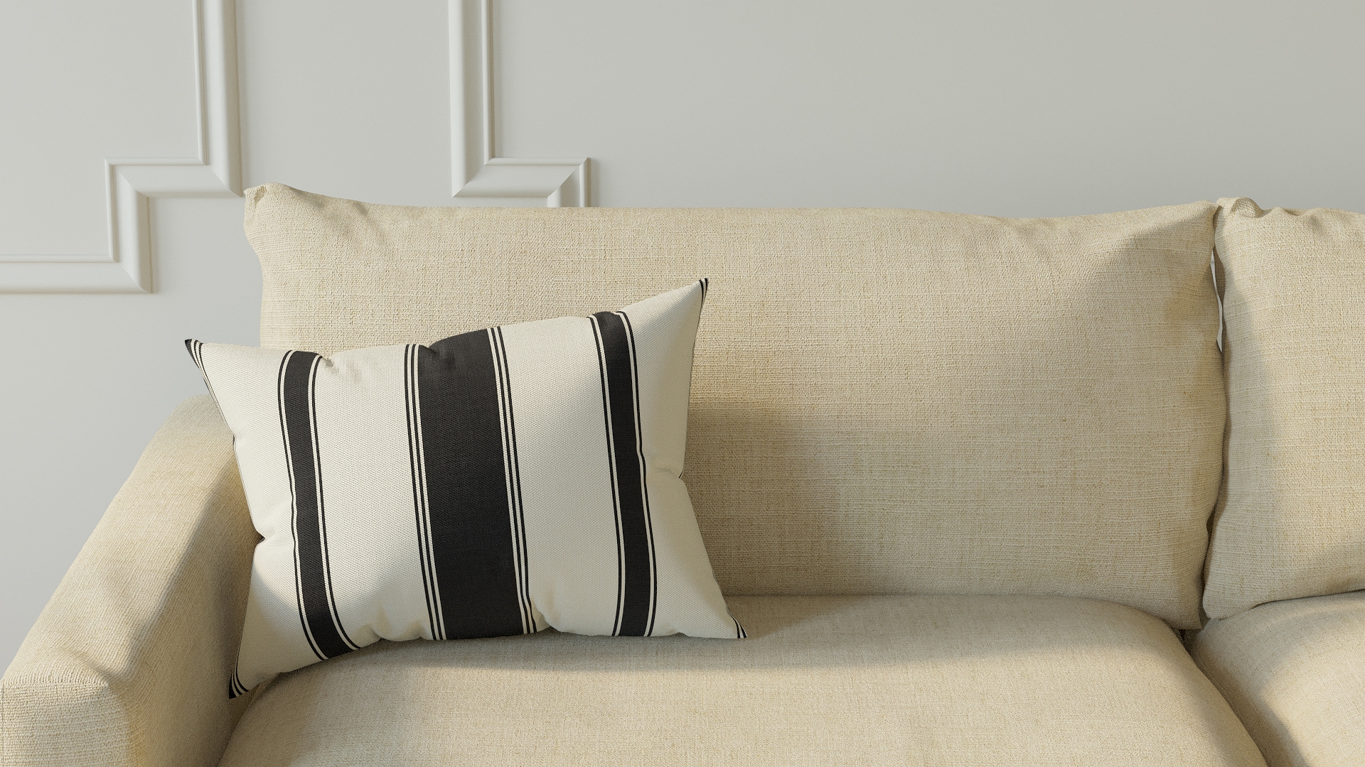 Throw Pillow 14" x 20", Ink Clarence Stripe, 14" x 20" - Image 2