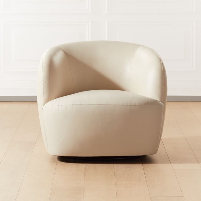 Gwyneth Ivory Leather Chair - Image 0