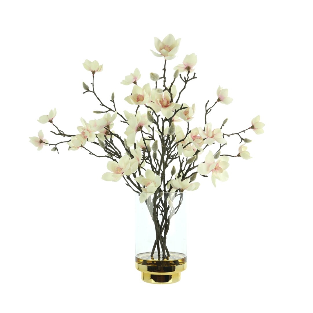 "Creative Displays, Inc. Butterfly Magnolia Floral Arrangement in Vase" - Image 0